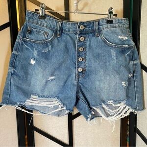 KanCan Blue Distressed Jean Shorts